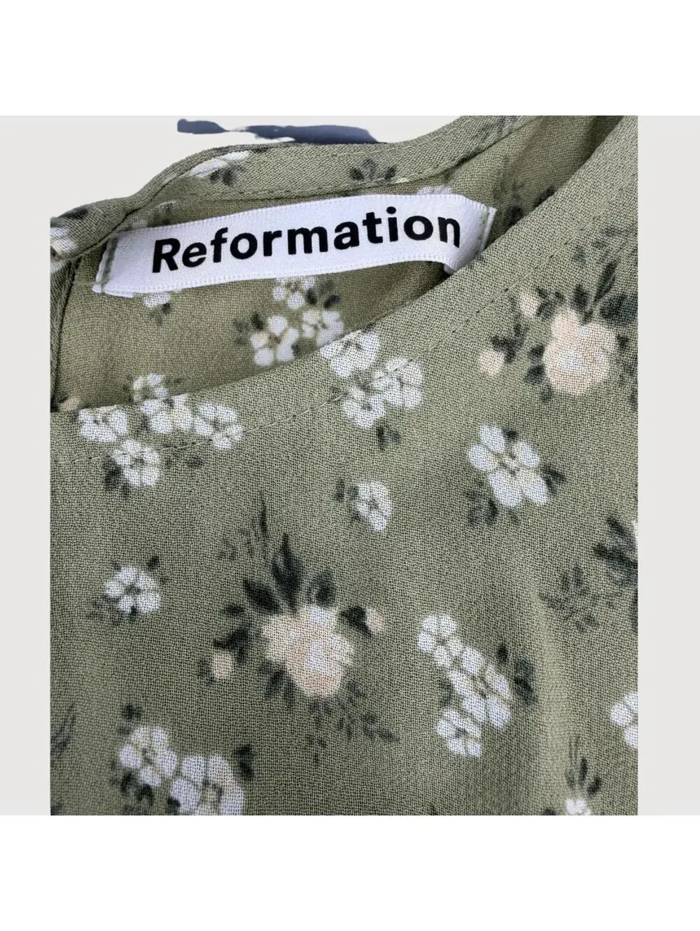 Reformation Doutzen Floral Mini Dress Sage Size 6